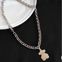 Silver teddy bear neck chain - Silver